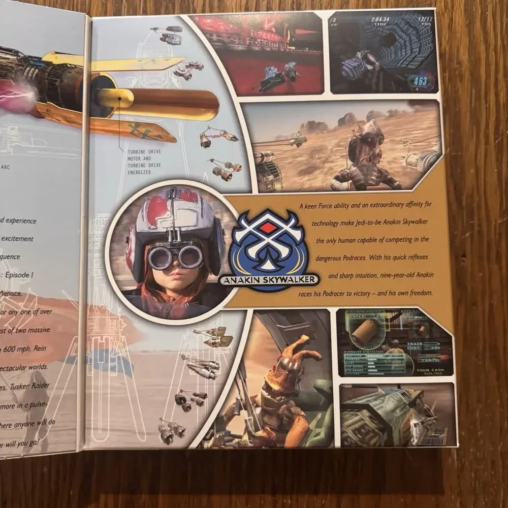 NO GAME Star Wars Episode 1: Racer Limited Edition Box Manual Poster Schematics